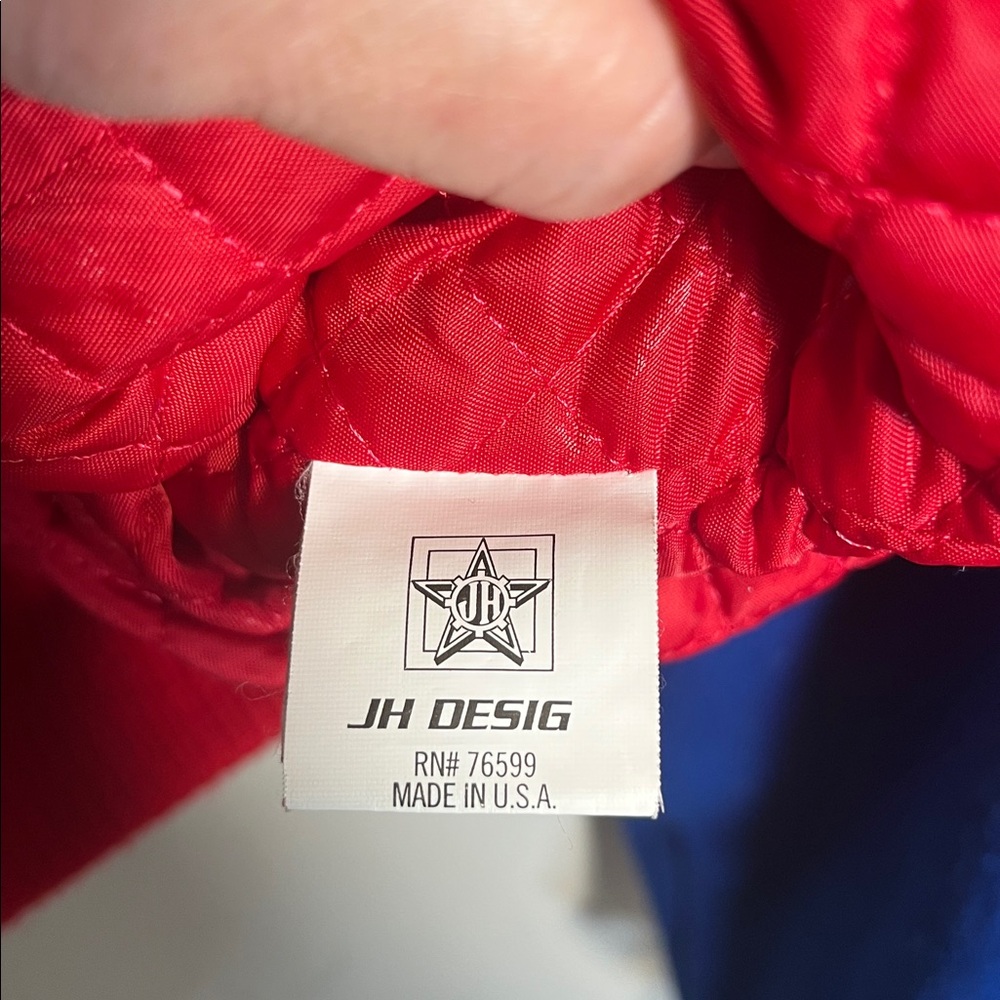 MLB Chicago Cubs JH Design Wool Blend USA Jacket With Embroided Logos Blue - Picture 13 of 14